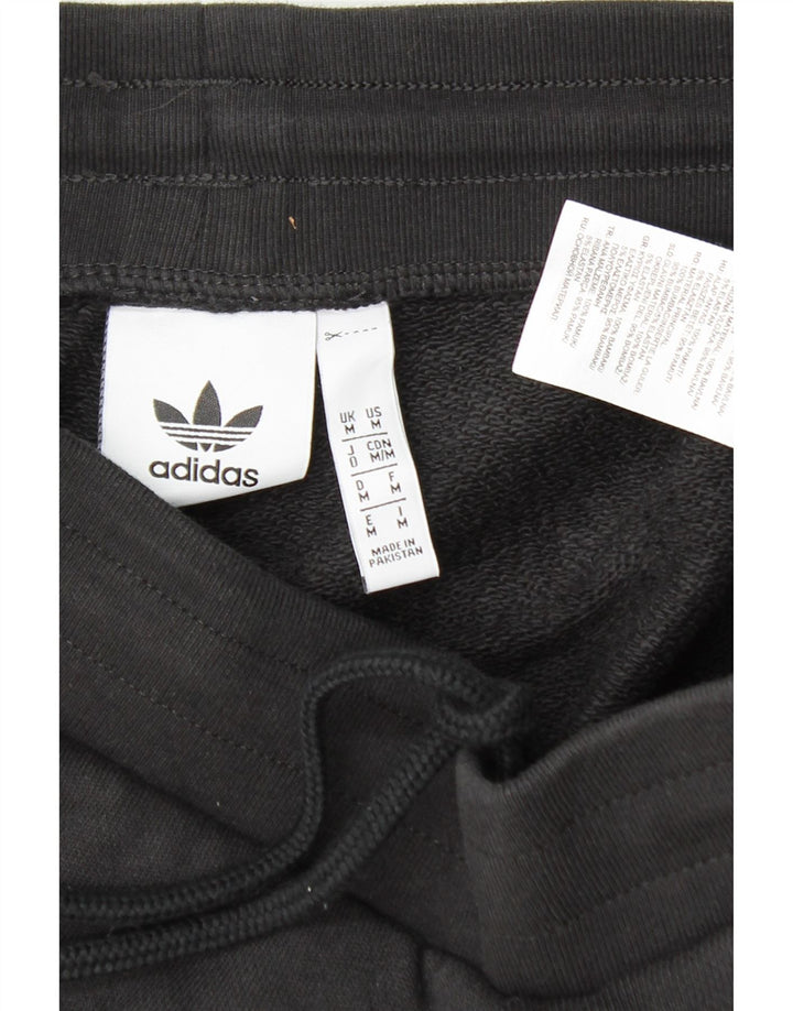 ADIDAS Mens Tracksuit Trousers Joggers Medium Black Cotton