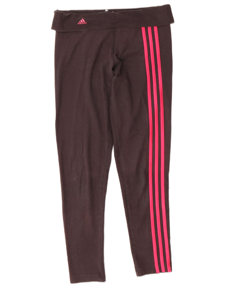 Adidas Damen Climalite Leggings UK 12/14 Medium Schwarz Polyester