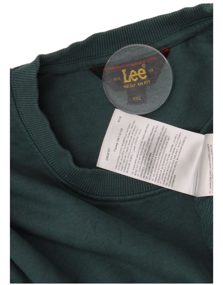 Lee Herren-Sweatshirt mit normaler Passform, 2XL, grüne Baumwolle