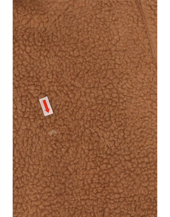 Vintage Herren-Fleece-Wendeweste, UK 38, mittelbeigefarbenes Polyester