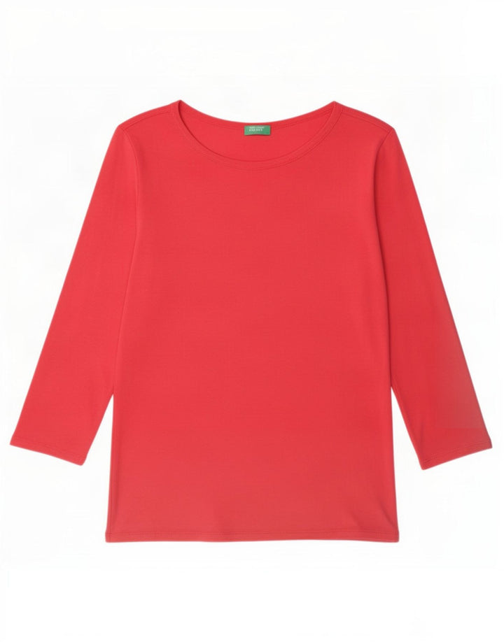 Benetton Damen Top Langarm UK 12 Mittelrosa