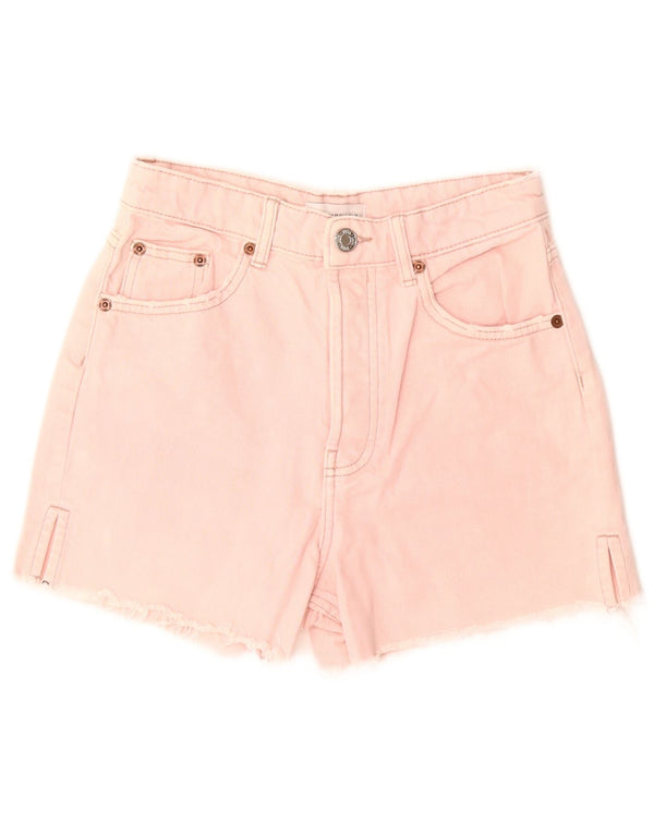Zara Damen Jeansshorts EU 36 XS W26 Rosa Baumwolle