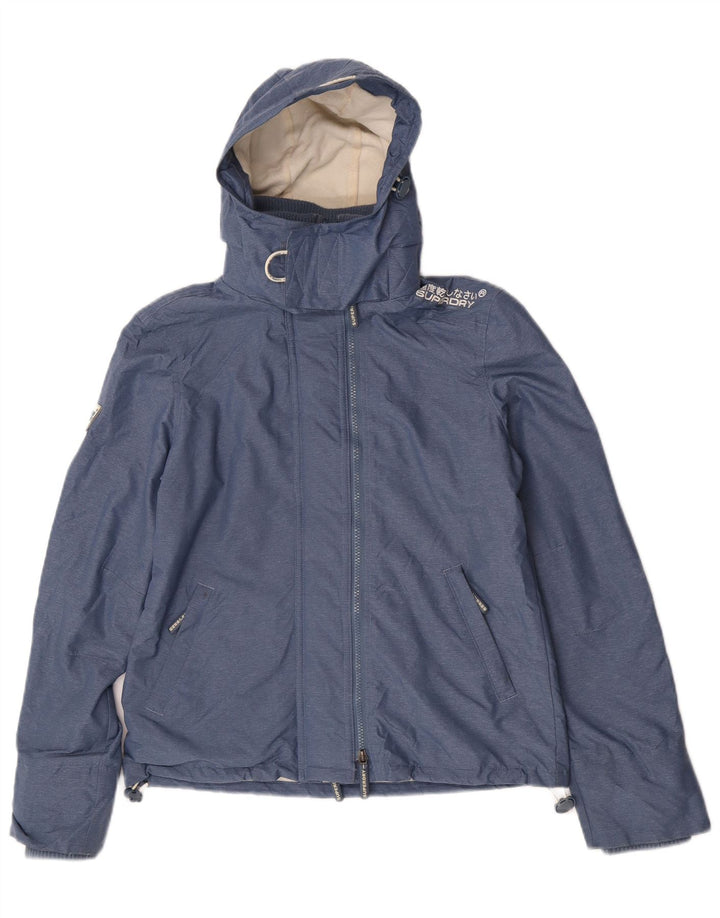 Superdry Damen Graphic Windjacke UK 14 Mittelblau