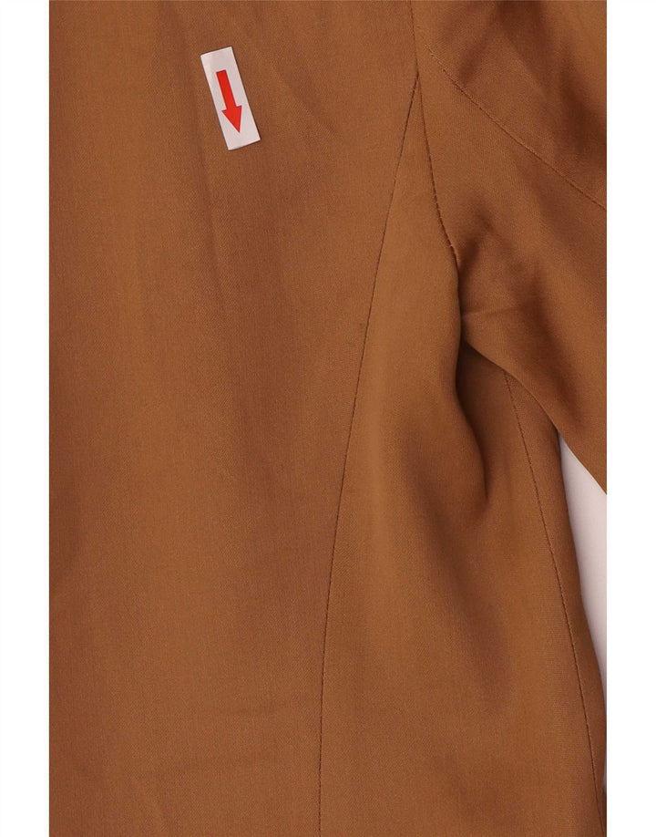 Marks & Spencer Damen 2-Knopf-Blazerjacke UK 4 XS Braune Viskose