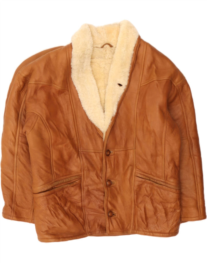 VINTAGE Herren Lammfelljacke IT 52 XL Braun