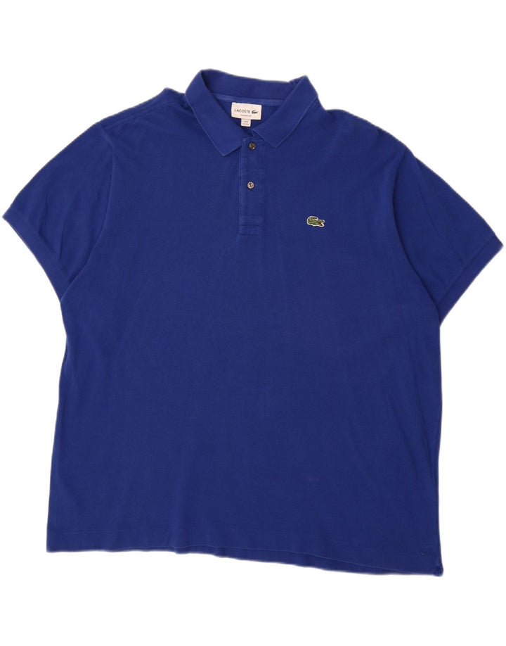 LACOSTE Herren-Poloshirt mit klassischer Passform, Größe 8 3XL, blaue Baumwolle