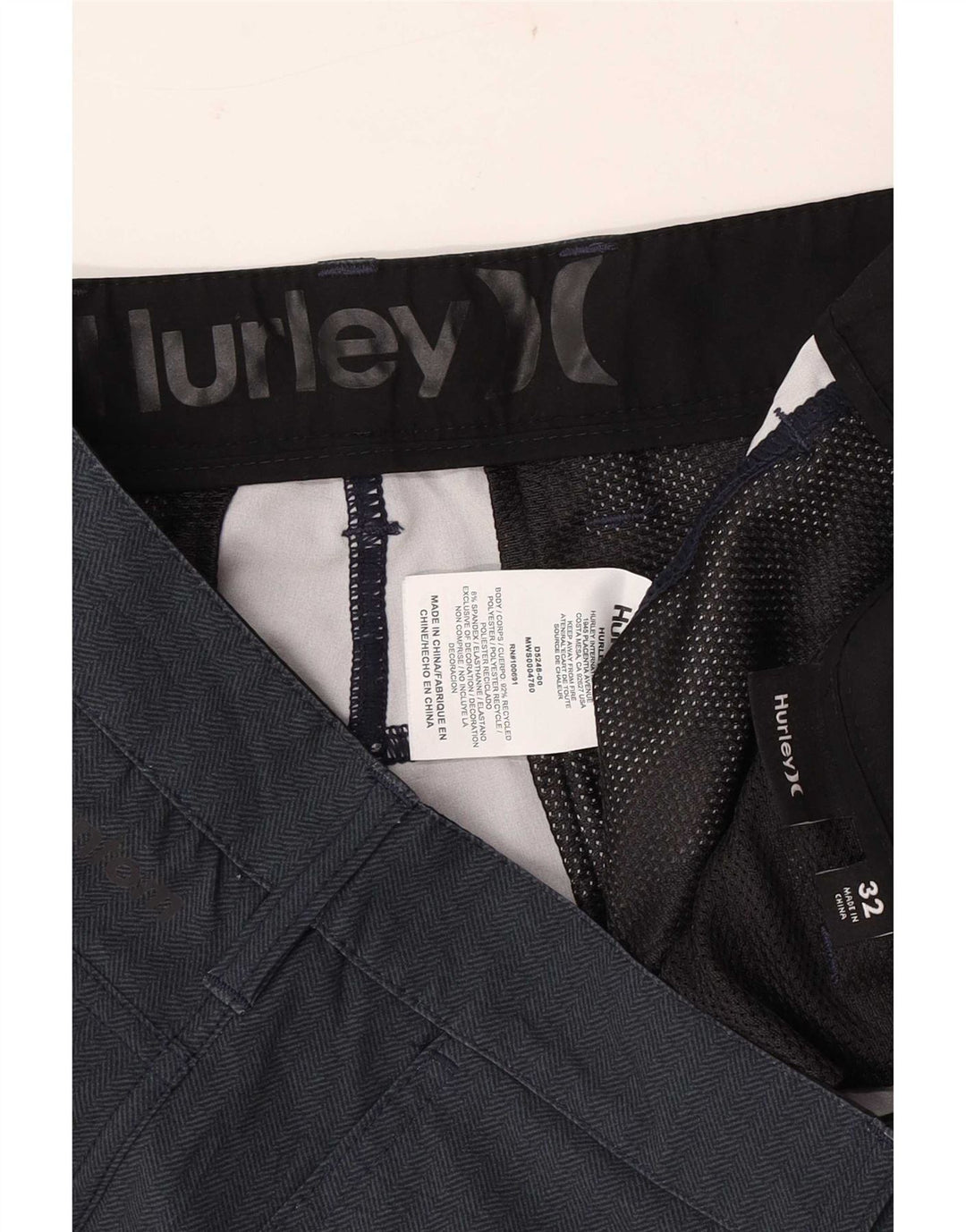 Hurley Herren Chino-Shorts W32 Medium Marineblau Polyester