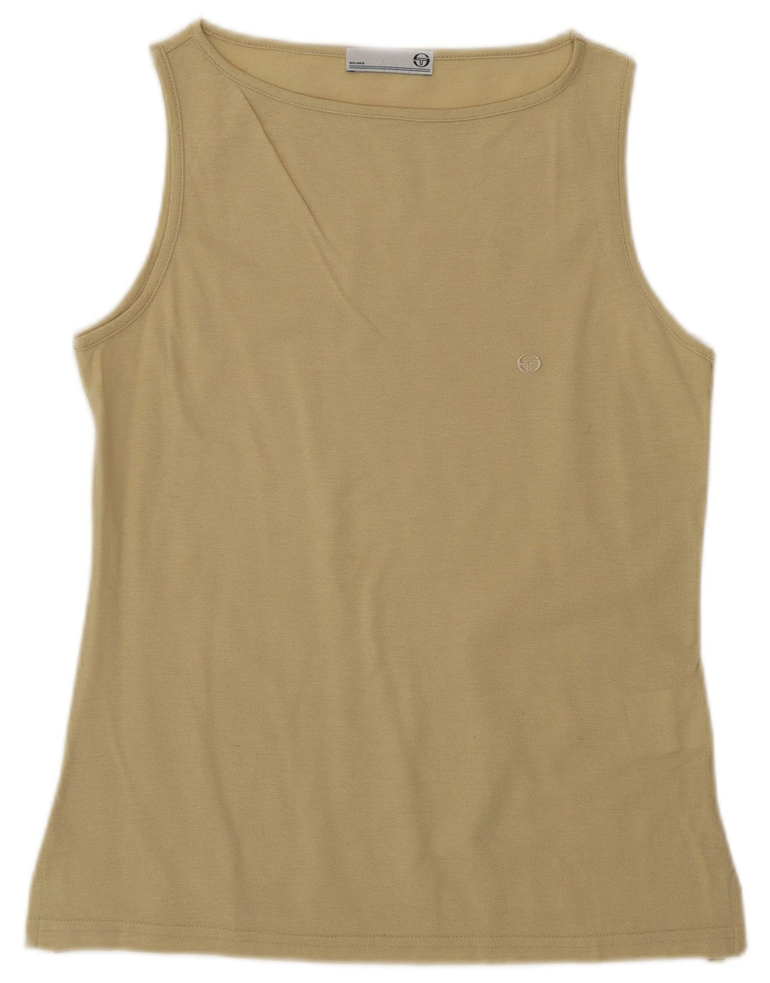 Sergio Tacchini Damen Milano Weste Top UK 12 Mittelbeige Baumwolle