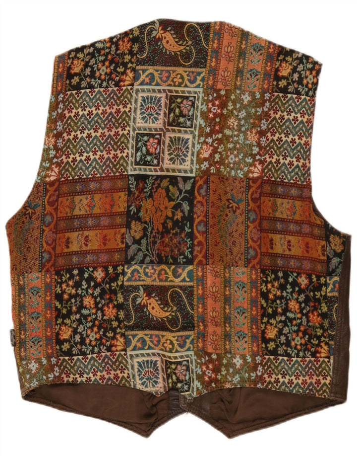 Vintage Herren Weste groß braun geometrisch