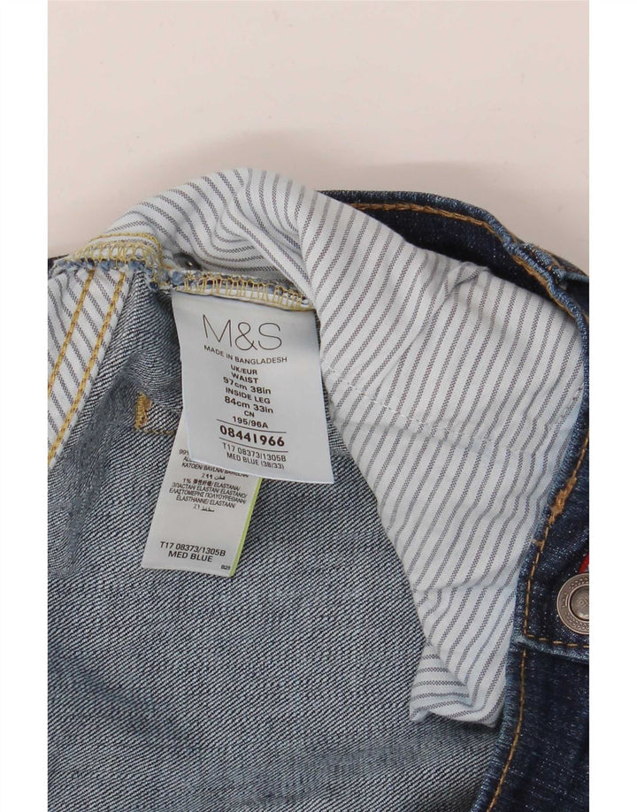 Marks & Spencer Herren-Jeans, reguläre Passform, gerade Passform, W38, L33, Blau, Baumwolle