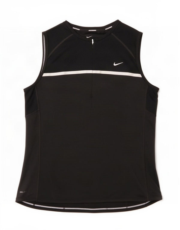 Nike Damen Dri Fit Weste Top UK 16 Large Schwarz