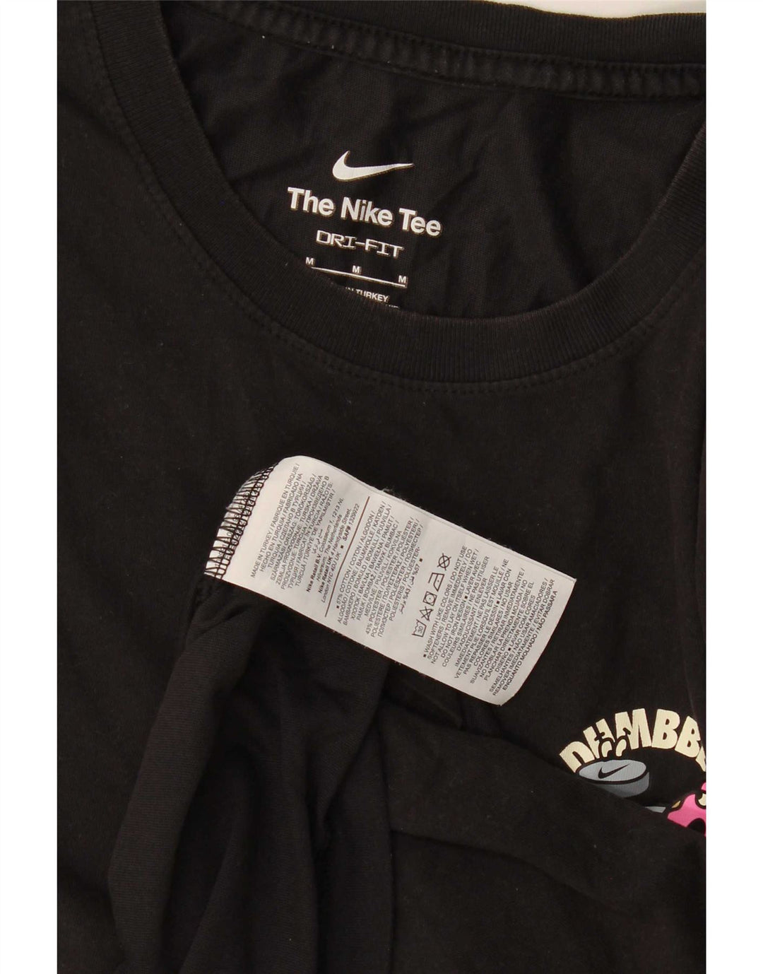 Nike Herren Dumbbells Donuts Grafik-T-Shirt aus mittelschwarzer Baumwolle