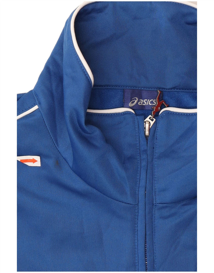 ASICS Mens Tracksuit Top Jacket 2XL Blue Polyester
