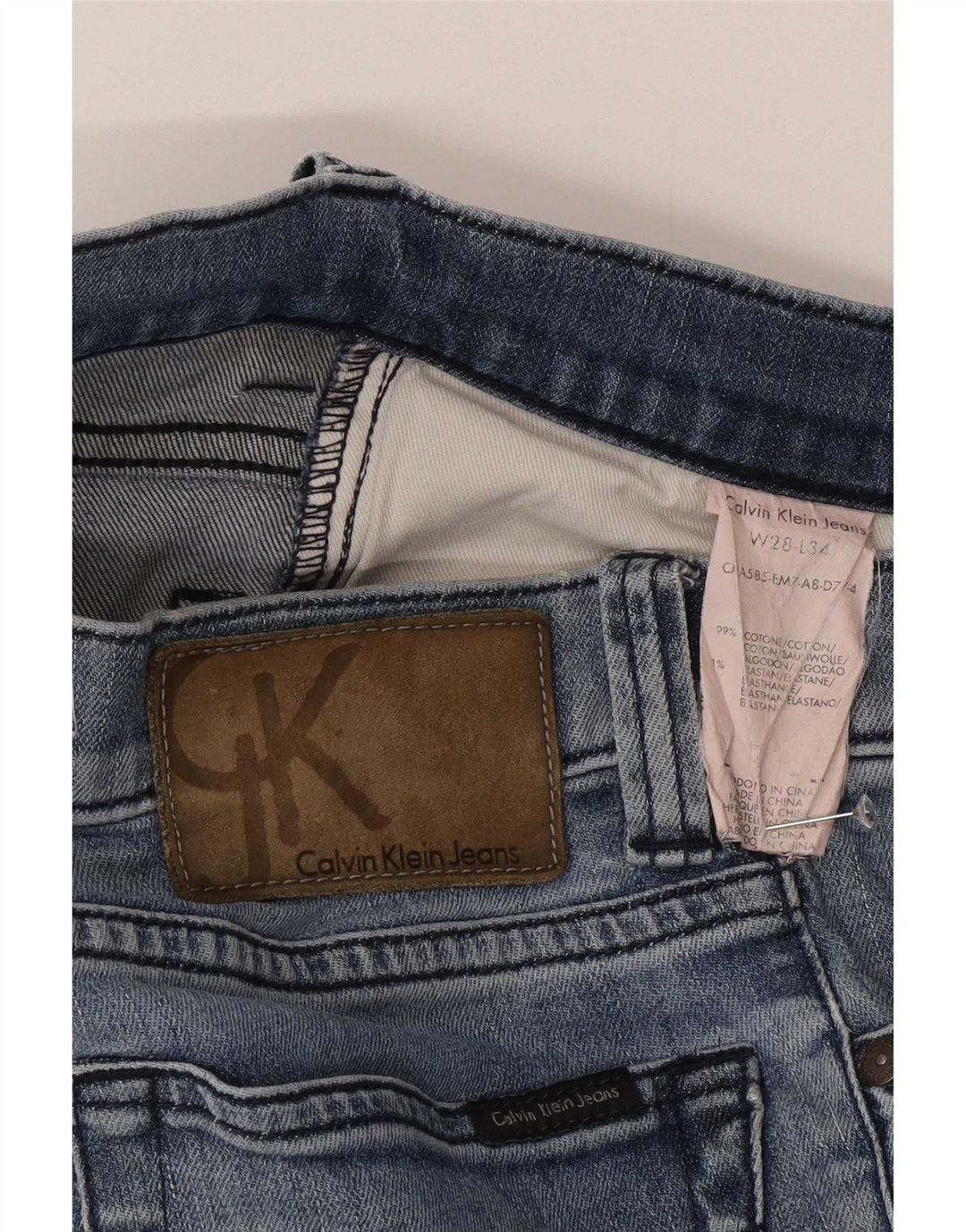 Calvin Klein Jeans Herren Slim W28 L34 Blaue Baumwolle