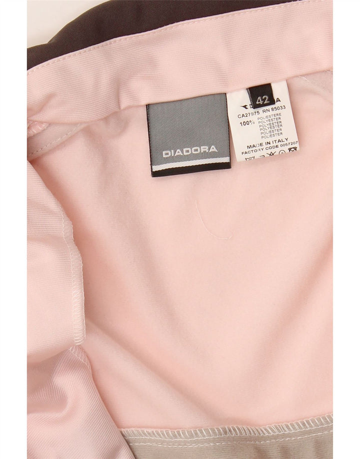 Diadora Damen-Trainingsanzug-Oberteiljacke IT 42 Mittelrosa Colourblock-Polyester