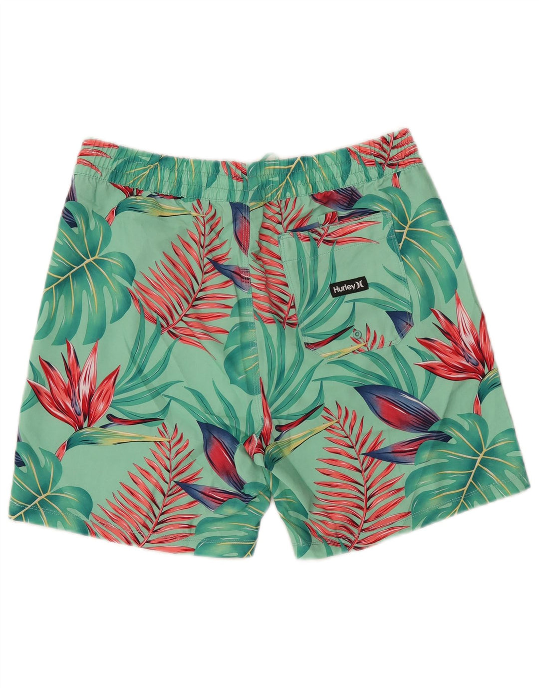 HURLEY Herren-Badeshorts aus mittelgrünem, geblümtem Polyester