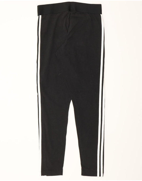 ADIDAS Damen Leggings UK 12/14 Mittelschwarze Baumwolle
