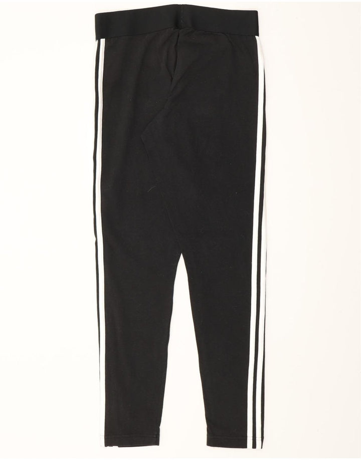 ADIDAS Damen Leggings UK 12/14 Mittelschwarze Baumwolle