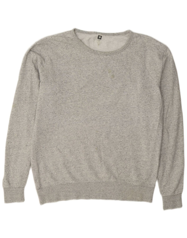 G-Star Herren Sweatshirt Pullover 2XL Grau gefleckte Baumwolle