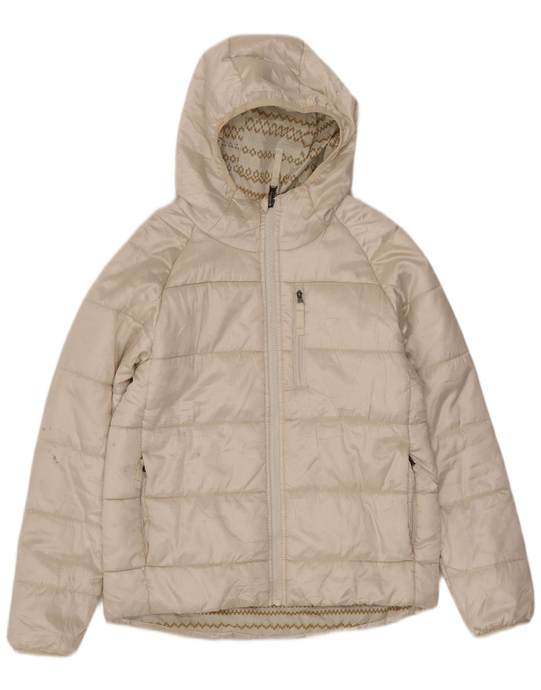 Wattierte Jacke für Mädchen von The North Face, 11–12 Jahre, Größe L, gebrochenes Weiß, Polyester