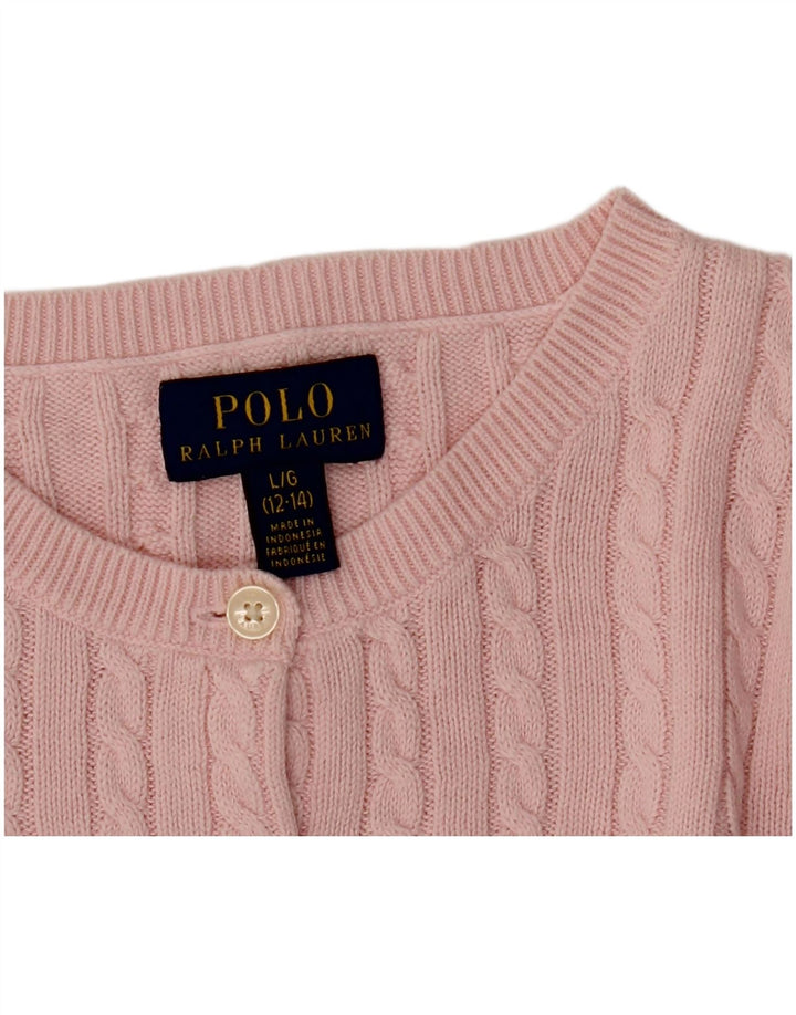 POLO RALPH LAUREN Strickjacke für Mädchen, 12–13 Jahre, Größe L, Rosa