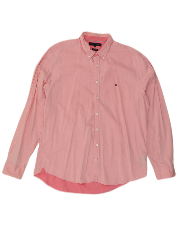 Tommy Hilfiger Herren New York Fit Hemd 2XL rosa Baumwolle