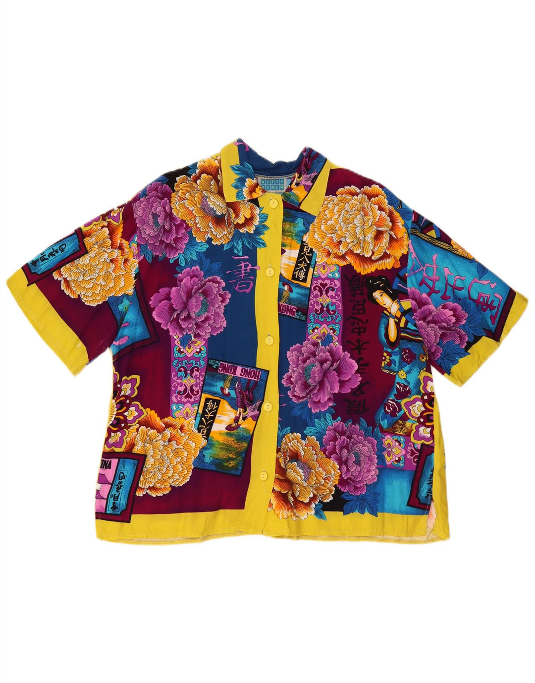 WITTY GIRL Damen-Hemdbluse in Übergröße, Größe M, mehrfarbig, Blumenmuster, UK 14