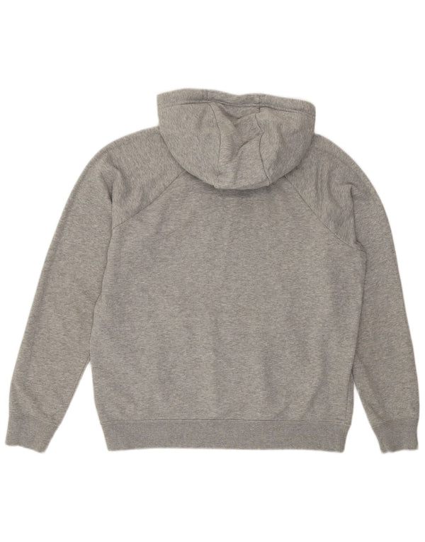 NIKE Damen Kapuzenpullover UK 14 Mittelgraue Baumwolle