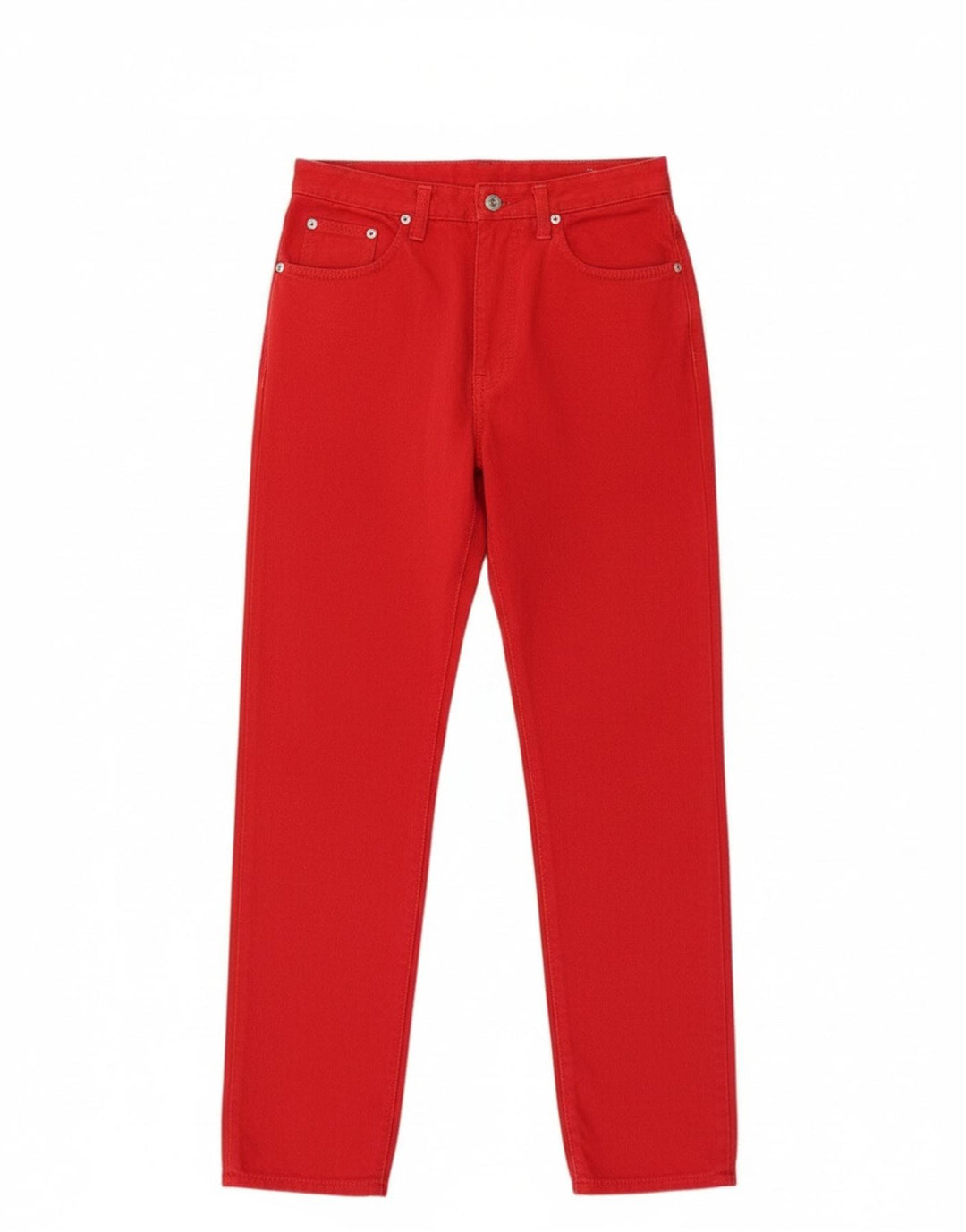 Uniform Damen-Jeans mit hoher Taille, W30, L29, rote Baumwolle