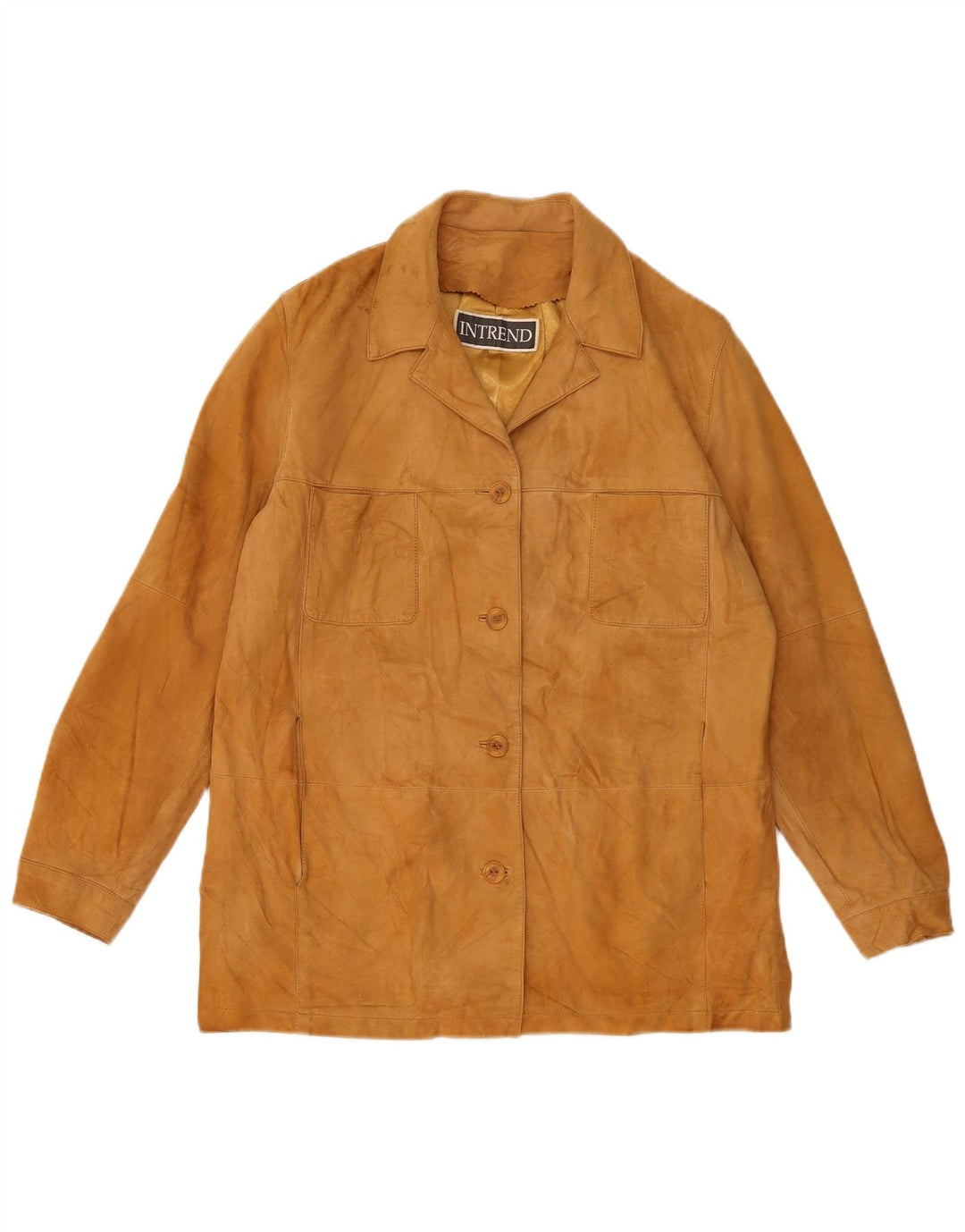 INTREND Damen Wildlederjacke IT 44 Mittelbeiges Leder