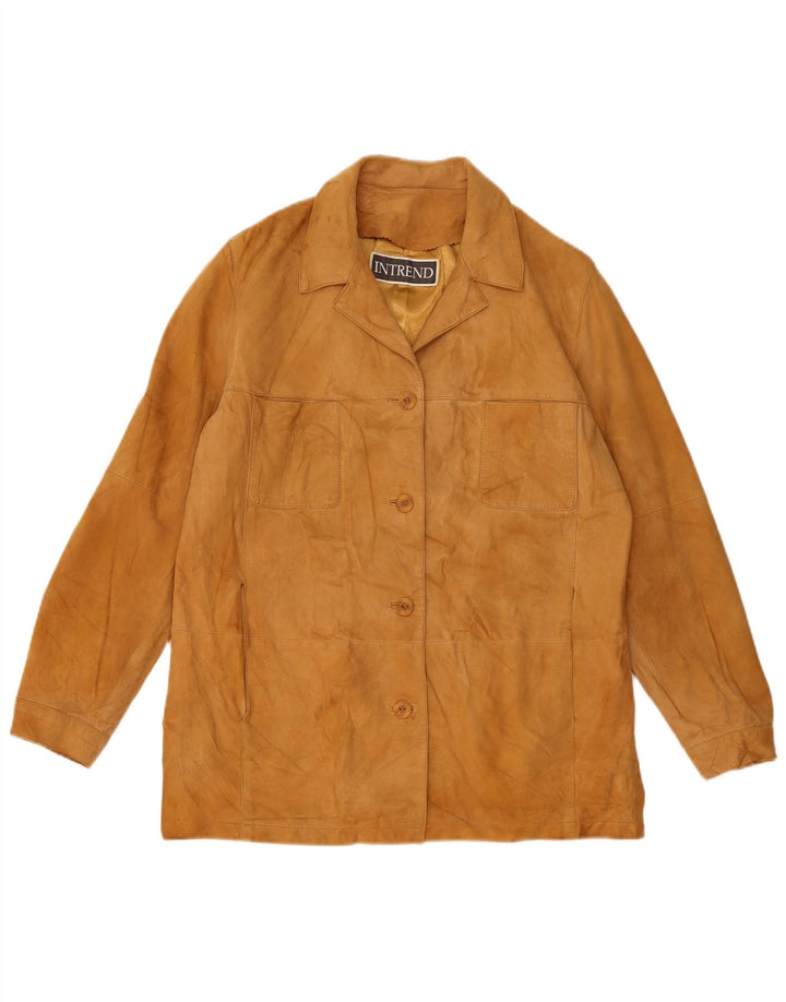 INTREND Damen Wildlederjacke IT 44 Mittelbeiges Leder
