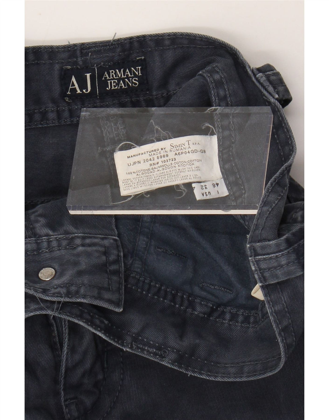 ARMANI Herren-Freizeithose mit lockerer Passform, Größe 48, Mittel W32 L30, Marineblau
