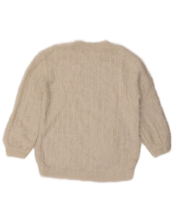 Zara Mädchen-Pullover mit Rundhalsausschnitt, 9–10 Jahre, aus weißem Nylon