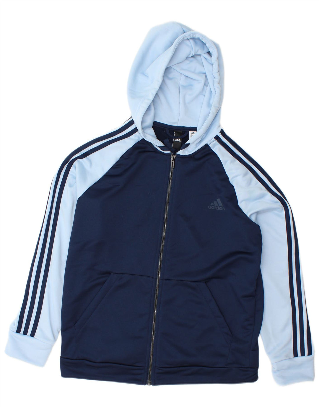 ADIDAS Damen Zip Hoodie Pullover UK 20/22 XL Marineblau Farbblock