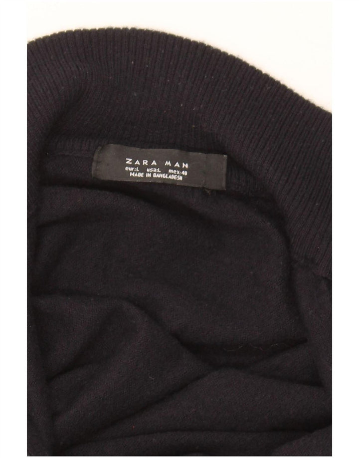Zara Herren-Cardigan-Pullover, groß, Schwarz