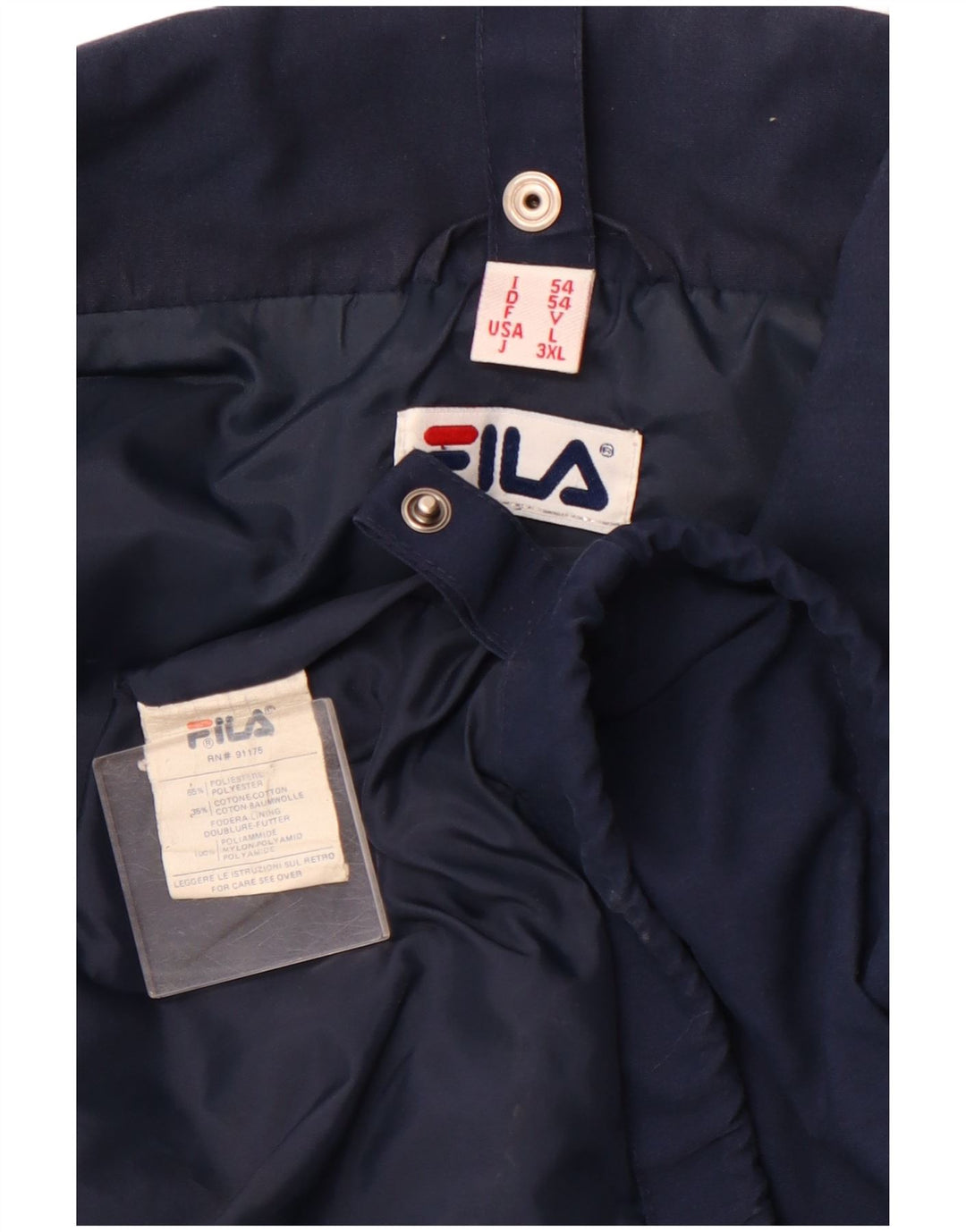 FILA Herren Regenjacke UK 40 Large Marineblau Polyester