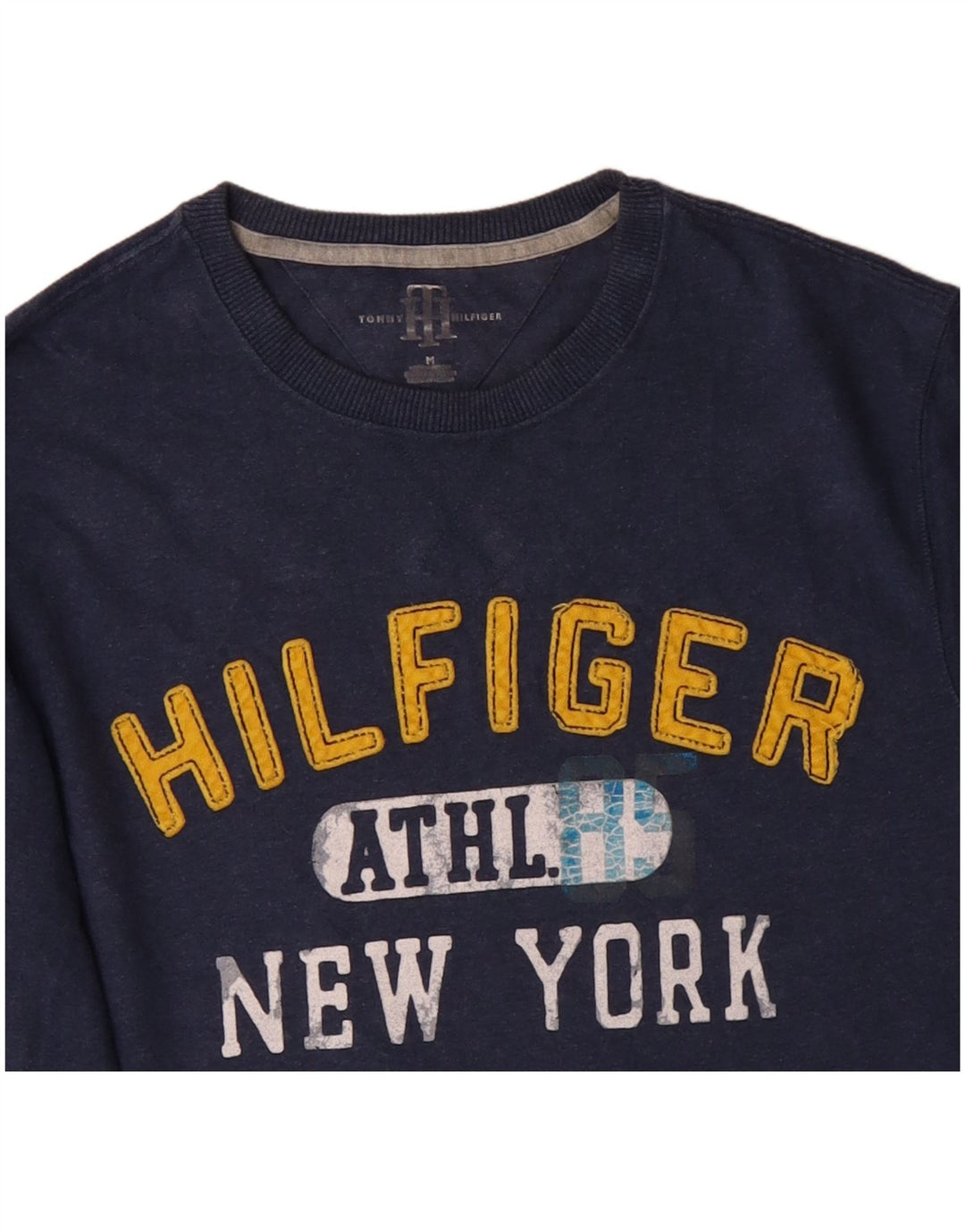 TOMMY HILFIGER Herren New York Graphic Top Langarm Mittelblau