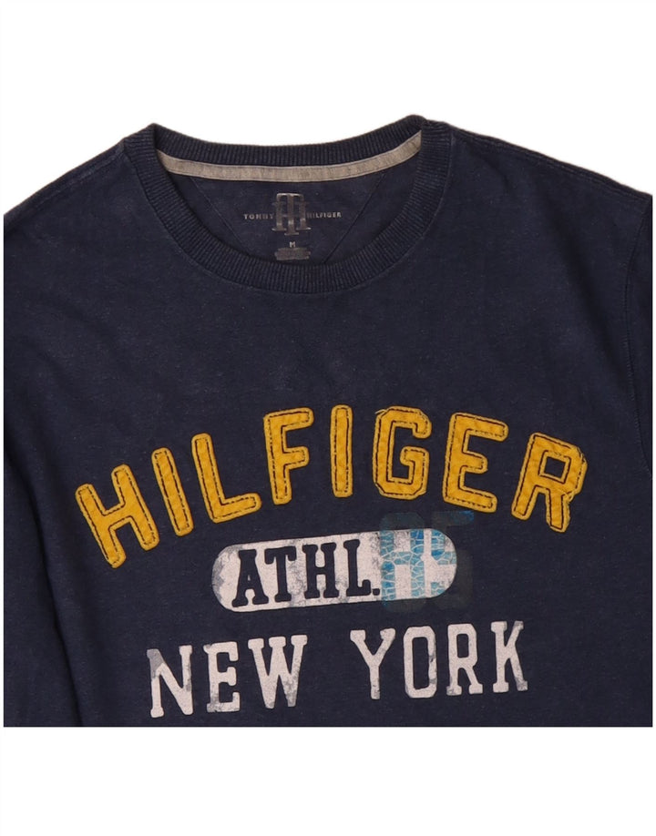 TOMMY HILFIGER Herren New York Graphic Top Langarm Mittelblau