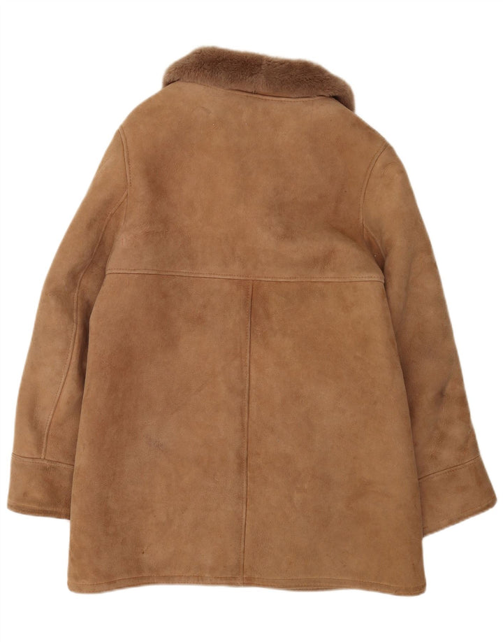 Vintage Damen Lammfellmantel UK 16 Großes beiges Schaffell