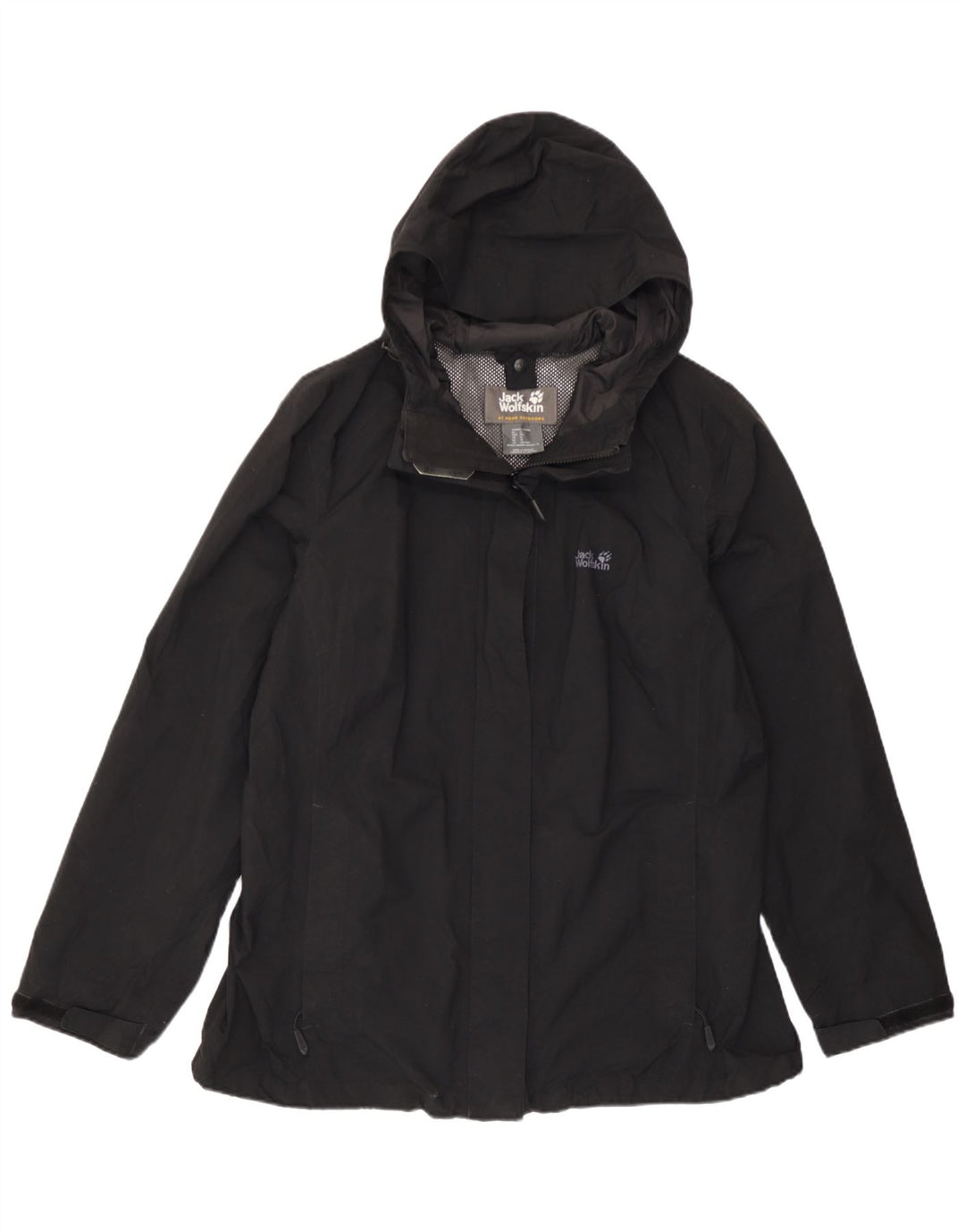 Jack Wolfskin Damen Windjacke mit Kapuze UK 18 XL Schwarz Polyamid
