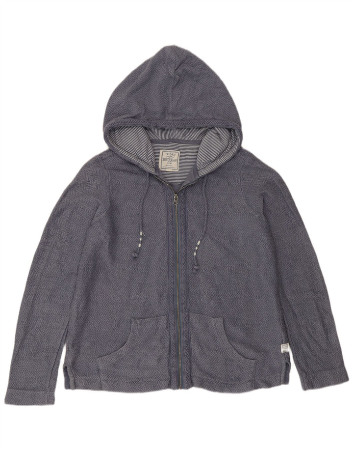 Fat Face Damen-Kapuzenpullover mit Reißverschluss, UK 14, mittelblaue Baumwolle