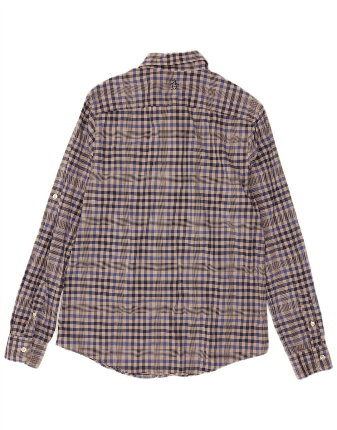 Penguin Herrenhemd aus mittelgrauer Gingham-Baumwolle