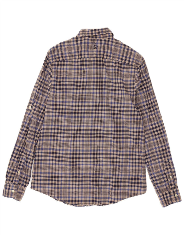 Penguin Herrenhemd aus mittelgrauer Gingham-Baumwolle