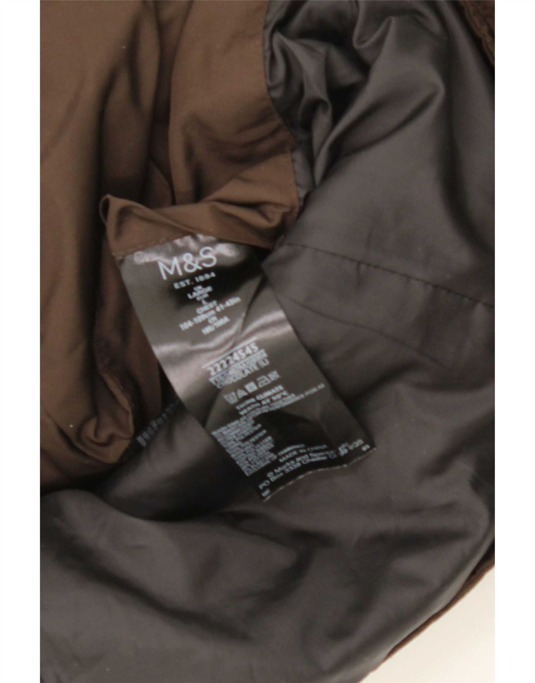Marks & Spencer Herren Steppjacke UK 40 Large Braun Polyester