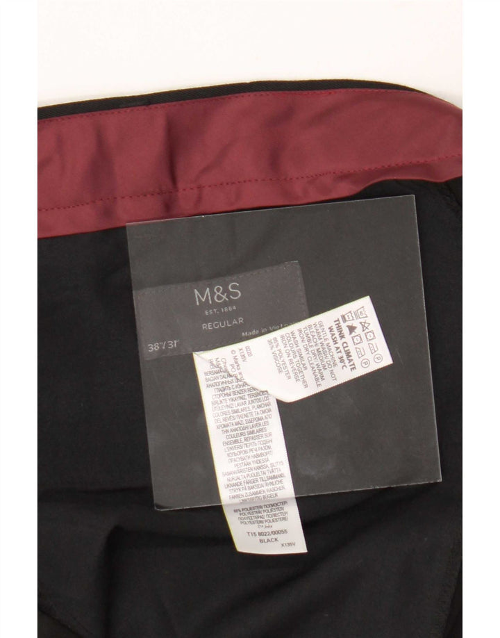 Marks & Spencer Herren-Anzughose, normal, W38, L31, Schwarz, Polyester