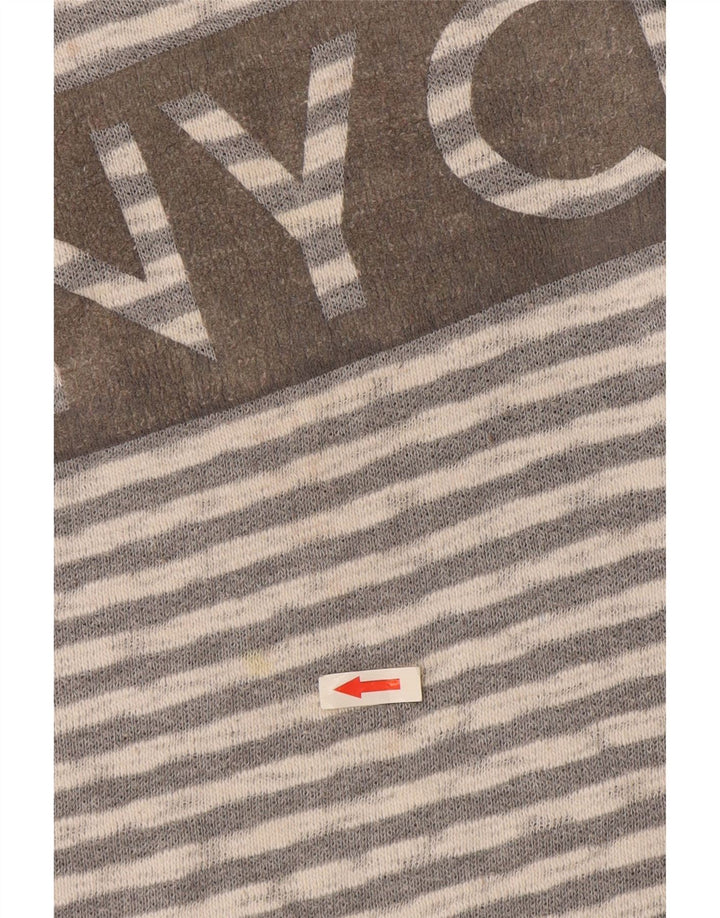 Zara Langarmshirt mit Grafik für Jungen, 9–10 Jahre, grau gestreift, Baumwolle