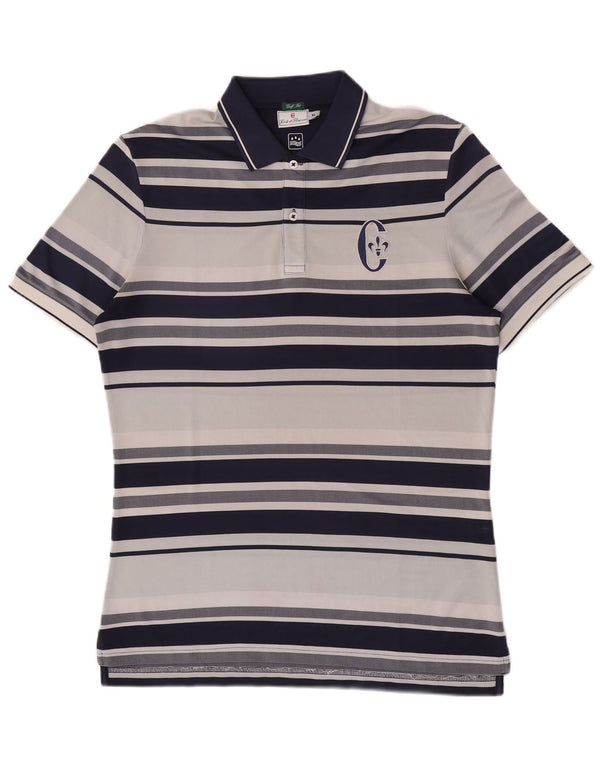 Conte of Florence Herren-Poloshirt XL, marineblau, gestreift, Polyester