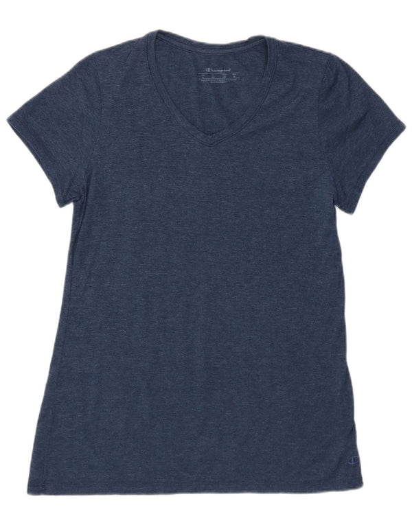 CHAMPION Damen T-Shirt Top UK 8 Small Blau Baumwolle