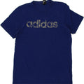 ADIDAS Mens Graphic T-Shirt Top Small Blue Cotton Vintage Adidas and Second-Hand Adidas from Messina Hembry 