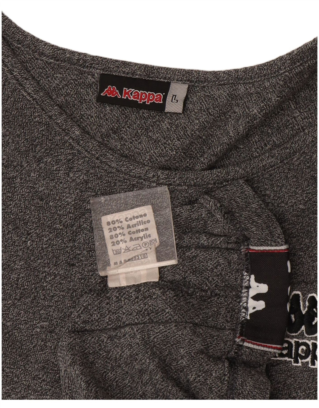 Kappa Herren Grafik-Weste-Top, groß, schwarz gesprenkelte Baumwolle